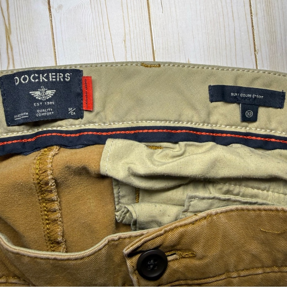Dockers Men's Brown Slim Chinos 32x32 - Picture 4 of 5